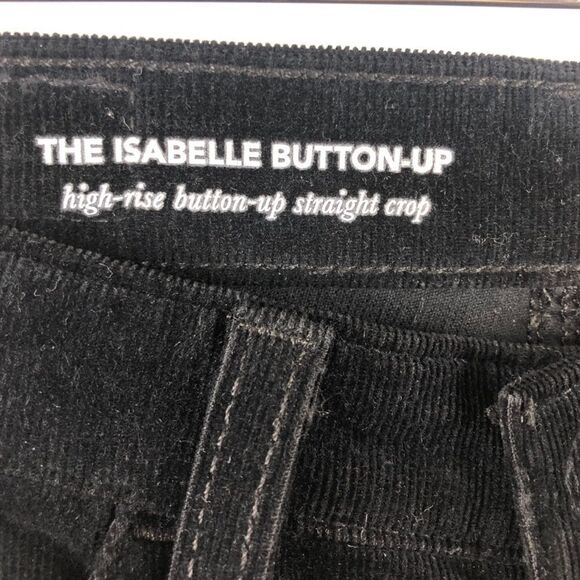 Nwt AG Isabelle Straight Crop Black Button Fly Corduroy Jean Size 23 - Picture 9 of 10